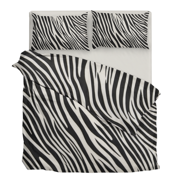 Zebra pattern in Black and White Modern Duvet Cover Set
