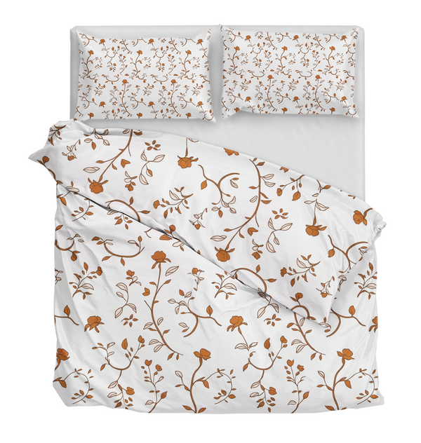 Pastoral Series Branches and Flowers Comforter&Duvet Cover Bedding Set