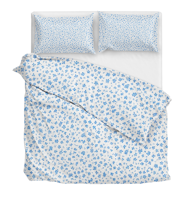 Pastoral Series Blue Flowers Comforter&Duvet cover Bedding Set