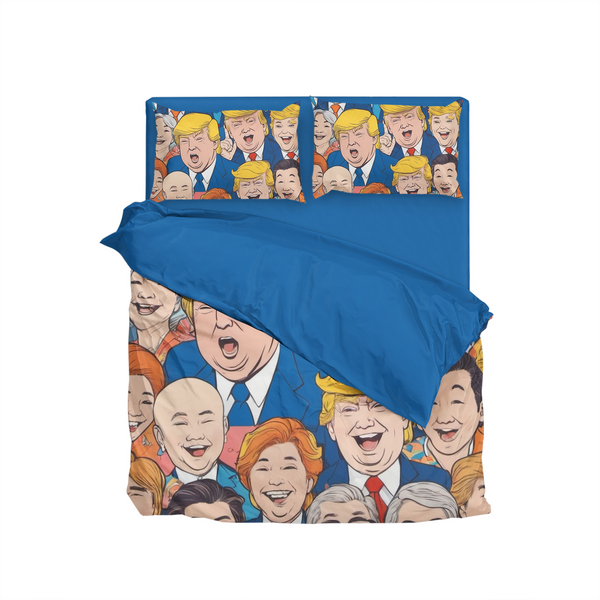 Trump Print Personalized Blue Duvet Cover Bedding Set