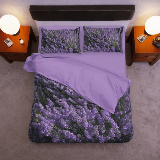 3D Realistic Bedding: Lavender Fields Creative Duvet Cover and Comforter Set - Sleepbella