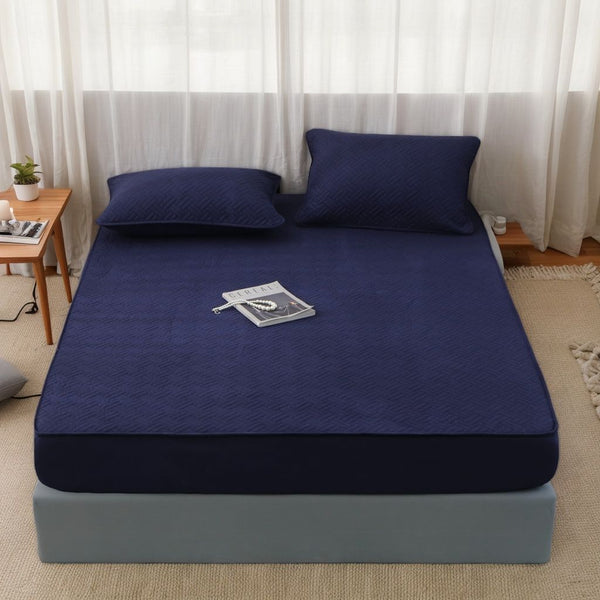 Quilted Fitted Sheet with All-Around Elastic – Durable, Breathable & Snug Fit