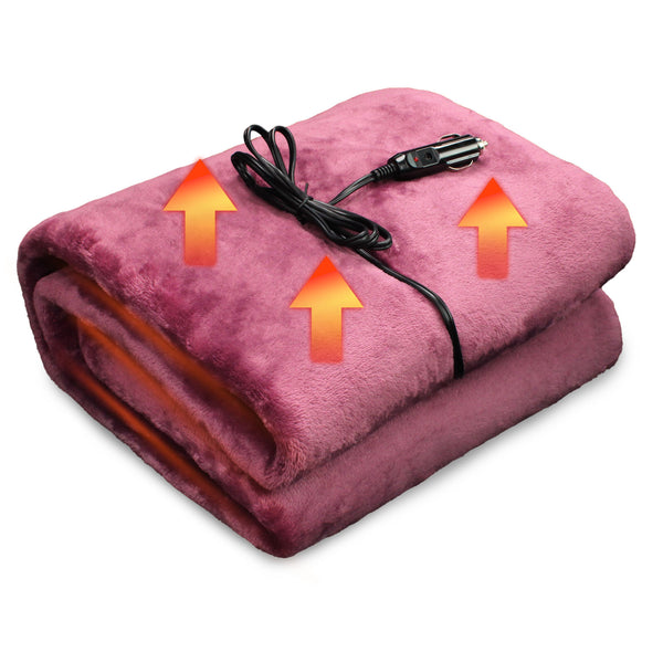 Electric Heated Travel Blanket with Temperature Control & Safety Features