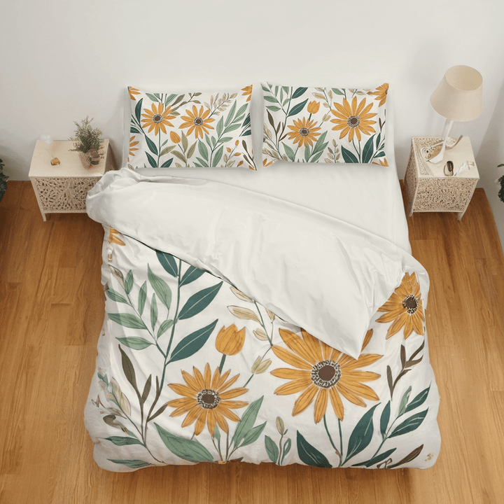 Cheerful Sunflower Bedding Custom Bedding set - Sleepbella Cheerful Sunflower Bedding Custom Bedding set - Duvet cover set / Twin
