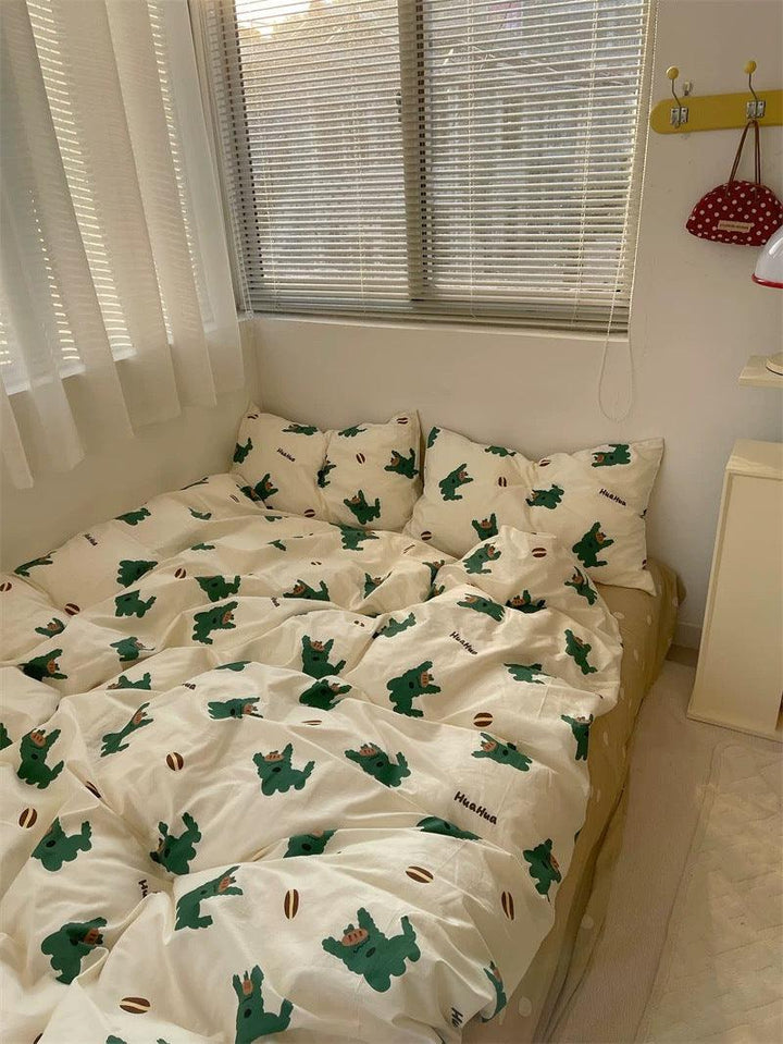 Cute Puppy Cotton 4-Piece Bedding Set - Children's Exclusive Bed Sheet and Duvet Cover - Sleepbella Cute Puppy Cotton 4-Piece Bedding Set - Children's Exclusive Bed Sheet and Duvet Cover - Cute 13 / Duvet Cover set / 1.2m【Duvet cover 59" x 78.7"/Flat Sheet 70.9" x 90.6"/Pillowcase 19.7" x 29.5"】3-piece set】