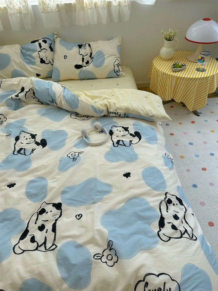 Cute Puppy Cotton 4-Piece Bedding Set - Children's Exclusive Bed Sheet and Duvet Cover - Sleepbella Cute Puppy Cotton 4-Piece Bedding Set - Children's Exclusive Bed Sheet and Duvet Cover - Cute 15 / Duvet Cover set / 1.2m【Duvet cover 59" x 78.7"/Flat Sheet 70.9" x 90.6"/Pillowcase 19.7" x 29.5"】3-piece set】