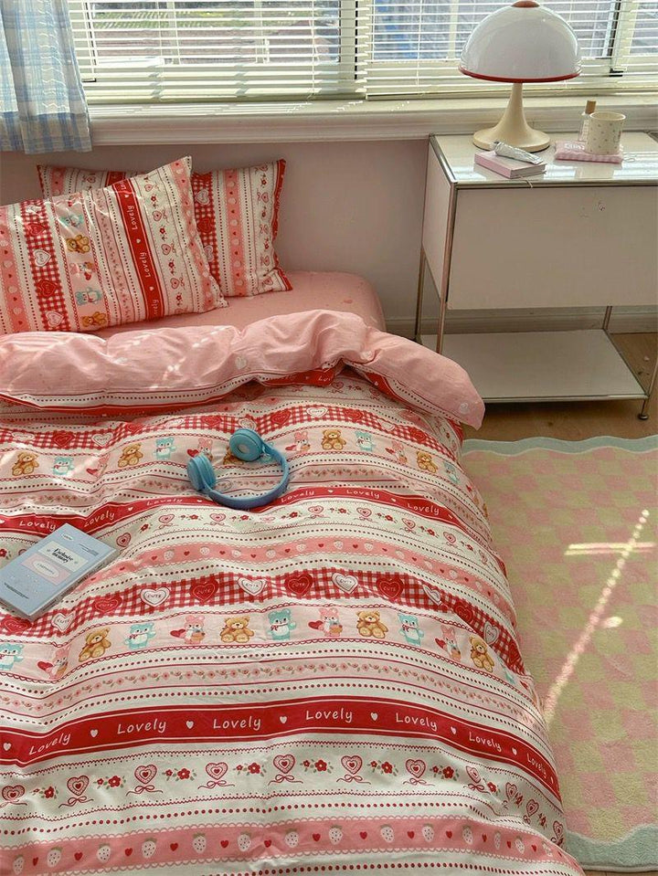 Cute Puppy Cotton 4-Piece Bedding Set - Children's Exclusive Bed Sheet and Duvet Cover - Sleepbella Cute Puppy Cotton 4-Piece Bedding Set - Children's Exclusive Bed Sheet and Duvet Cover - Cute 03 / Duvet Cover set / 1.2m【Duvet cover 59" x 78.7"/Flat Sheet 70.9" x 90.6"/Pillowcase 19.7" x 29.5"】3-piece set】