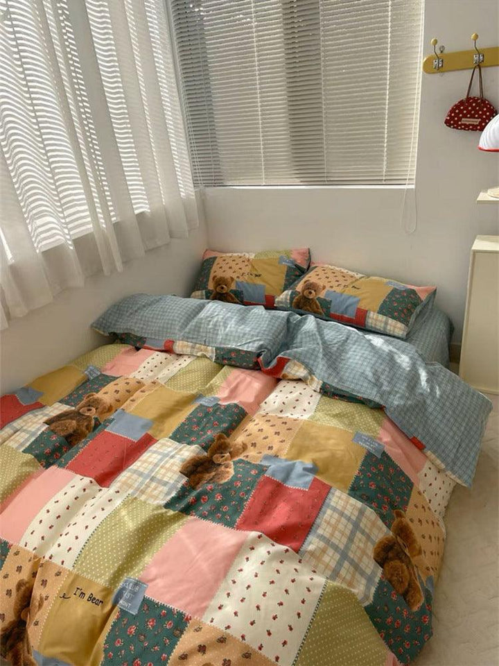 Cute Puppy Cotton 4-Piece Bedding Set - Children's Exclusive Bed Sheet and Duvet Cover - Sleepbella Cute Puppy Cotton 4-Piece Bedding Set - Children's Exclusive Bed Sheet and Duvet Cover - Cute 04 / Duvet Cover set / 1.2m【Duvet cover 59" x 78.7"/Flat Sheet 70.9" x 90.6"/Pillowcase 19.7" x 29.5"】3-piece set】