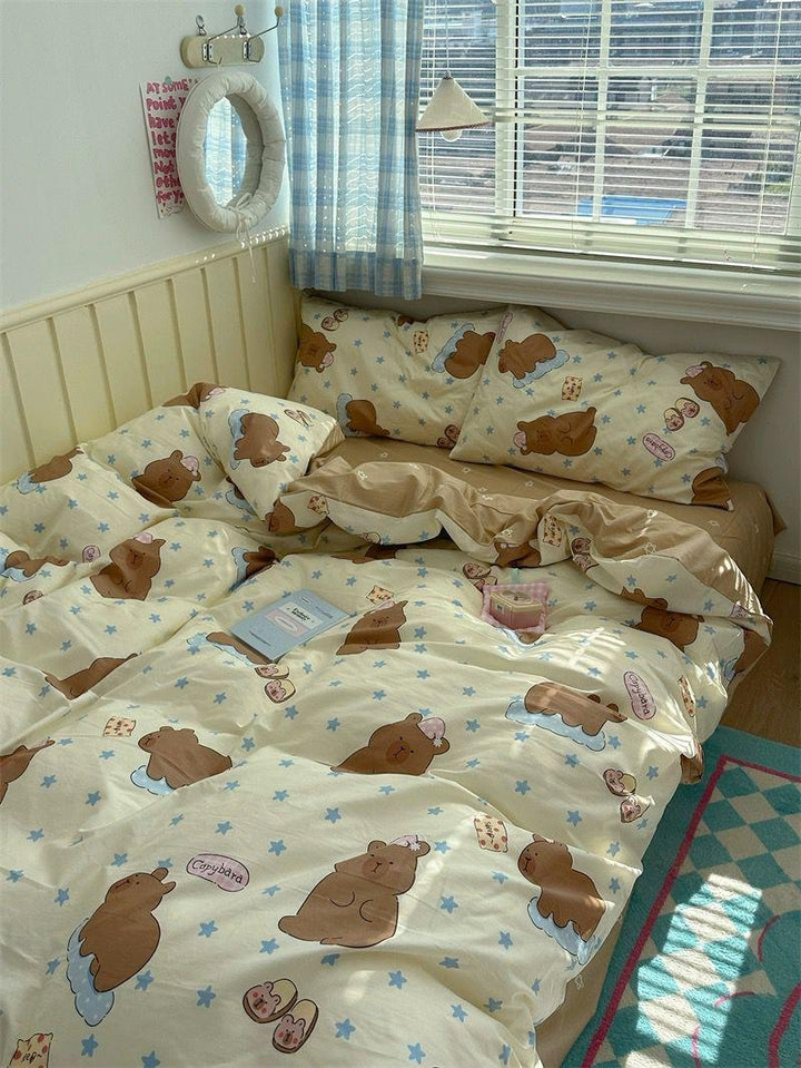 Cute Puppy Cotton 4-Piece Bedding Set - Children's Exclusive Bed Sheet and Duvet Cover - Sleepbella Cute Puppy Cotton 4-Piece Bedding Set - Children's Exclusive Bed Sheet and Duvet Cover - Cute 05 / Duvet Cover set / 1.2m【Duvet cover 59" x 78.7"/Flat Sheet 70.9" x 90.6"/Pillowcase 19.7" x 29.5"】3-piece set】