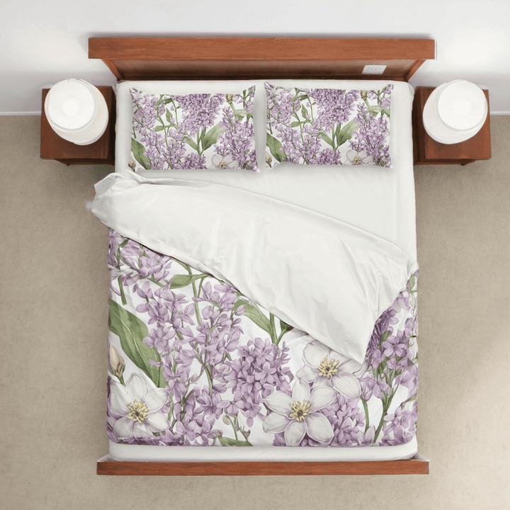 Lilac Comforter&Sheet Custom Bedding Set - Sleepbella Lilac Comforter&Sheet Custom Bedding Set - Lilac 01 / Duvet cover set / Twin