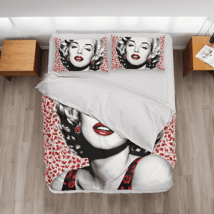Marilyn Monroe Red & White Duvet Cover Bedding Set - Sleepbella Marilyn Monroe Red & White Duvet Cover Bedding Set - Marilyn Monroe 01 / Duvet cover set / Twin