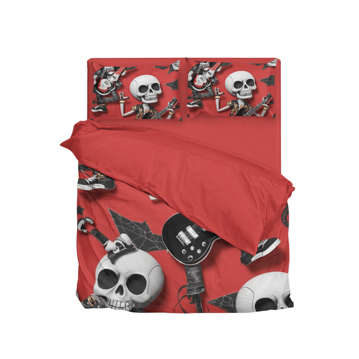 Rock Your Bedroom with our Metal Electro Guitar and Skull Bedding Set - Sleepbella Rock Your Bedroom with our Metal Electro Guitar and Skull Bedding Set - Skull 02 / Duvet cover set / Twin
