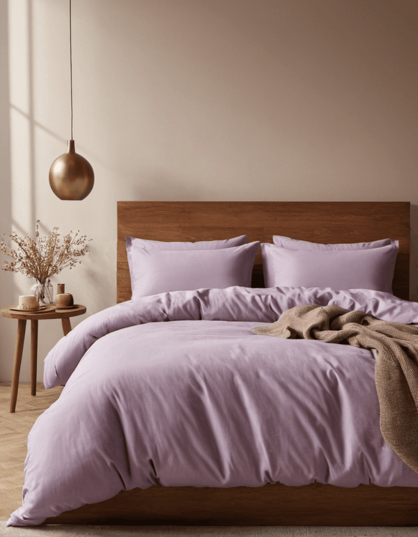 Solid Color Series Wisteria Purple Duvet Cover Bedding Set - Sleepbella Solid Color Series Wisteria Purple Duvet Cover Bedding Set - Duvet cover set / Twin