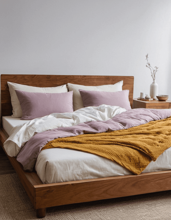 Solid series purple and white Duvet Cover & Comforter Bedding Set - Sleepbella Solid series purple and white Duvet Cover & Comforter Bedding Set - Duvet cover set / Twin