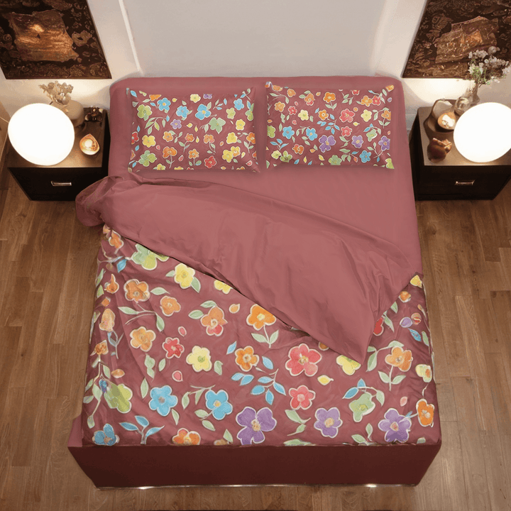 Whimsical Garden Brown Counside Floral Duvet Cover Bedding Set - Sleepbella Whimsical Garden Brown Counside Floral Duvet Cover Bedding Set - Duvet cover set / Twin