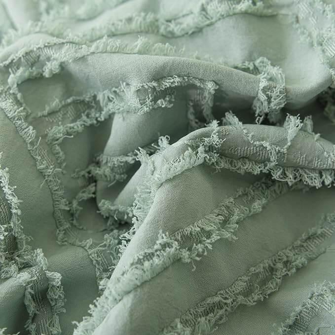 Comforter Set, Sage Green Boho Bedding Comforter with Tufted Design, Soft and Fluffy for Bed All Seasons - Sleepbella Comforter Set, Sage Green Boho Bedding Comforter with Tufted Design, Soft and Fluffy for Bed All Seasons - Twin / Chevron-sage Green