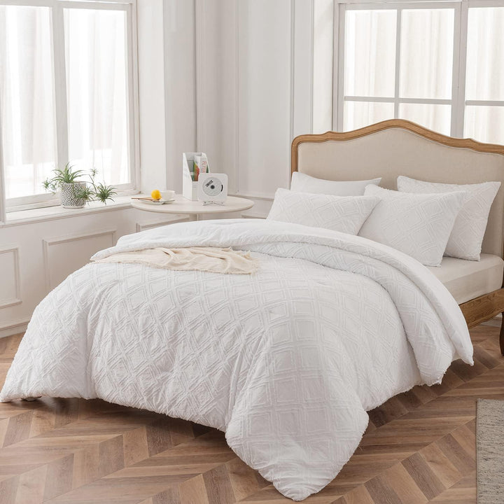 Comforter Set, White Bedding Comforter Set Diamond Tufted Design, Boho Comforter Set Lightweight and Fluffy for All Seasons - Sleepbella Comforter Set, White Bedding Comforter Set Diamond Tufted Design, Boho Comforter Set Lightweight and Fluffy for All Seasons - Diamond-white / Twin/ Twin XL