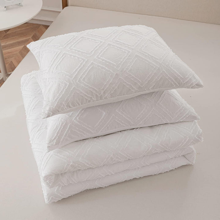 Comforter Set, White Bedding Comforter Set Diamond Tufted Design, Boho Comforter Set Lightweight and Fluffy for All Seasons - Sleepbella Comforter Set, White Bedding Comforter Set Diamond Tufted Design, Boho Comforter Set Lightweight and Fluffy for All Seasons - Diamond-white / Twin/ Twin XL