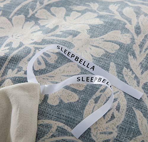 Duvet Cover Set, 600 Thread Count Cotton Beige & Bluish Grey Printed with Luxurious Leaves Pattern Reversible Botanical Comforter Cover Sets, Bedding Set ( Beige Paisley) - Sleepbella Duvet Cover Set, 600 Thread Count Cotton Beige & Bluish Grey Printed with Luxurious Leaves Pattern Reversible Botanical Comforter Cover Sets, Bedding Set ( Beige Paisley) - Twin