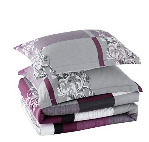 Comforter Set , 600 Thread Count Cotton Grey Paisley & Purple Comforter Sets, Down Alternative Bedding Set ( Purple Paisley) - Sleepbella Comforter Set , 600 Thread Count Cotton Grey Paisley & Purple Comforter Sets, Down Alternative Bedding Set ( Purple Paisley) - Twin